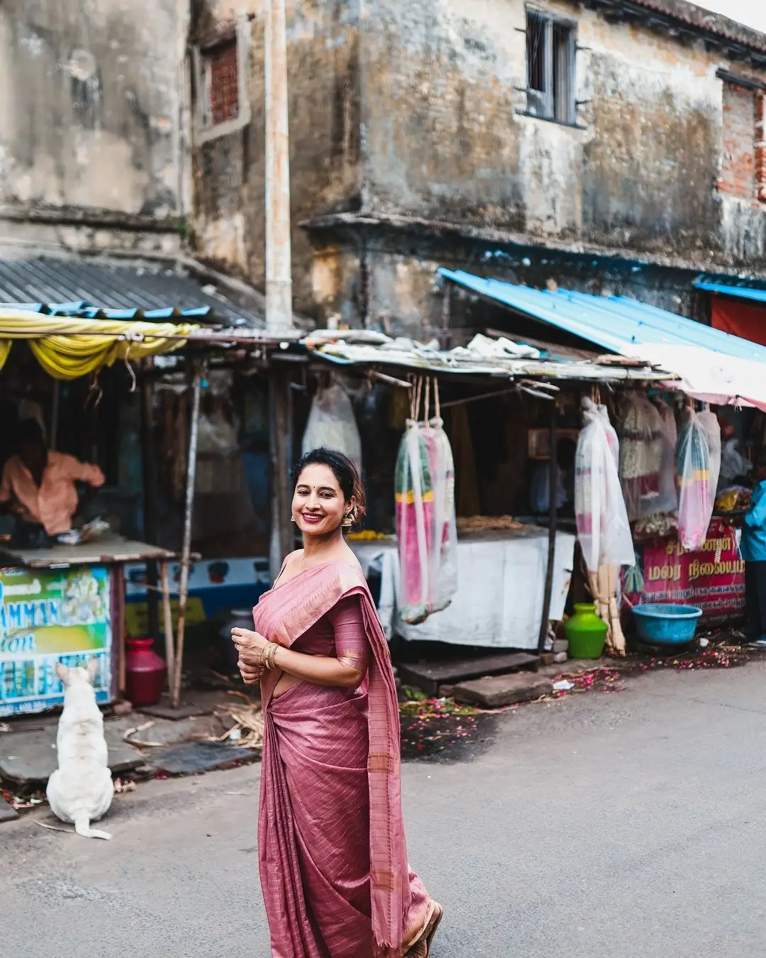 Pooja Ramachandran In Traditional Pink Saree